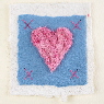 Alpaca heart blue valentines card