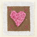 Alpaca heart brown valentines card