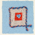 Blue heart valentine card