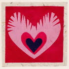 Peacock Hearts valentine card
