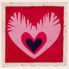 Peacock Hearts valentine card