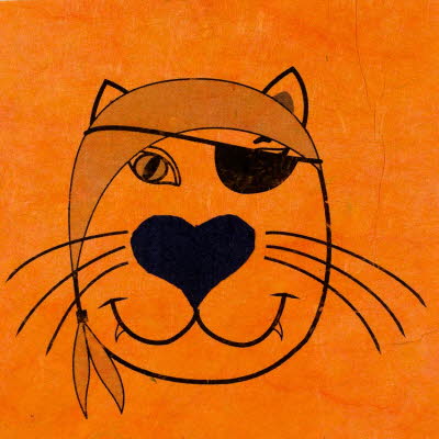 Pirate cat valentines card