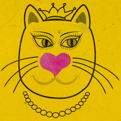 Princess cat valentines card
