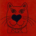 Vampire cat valentines card