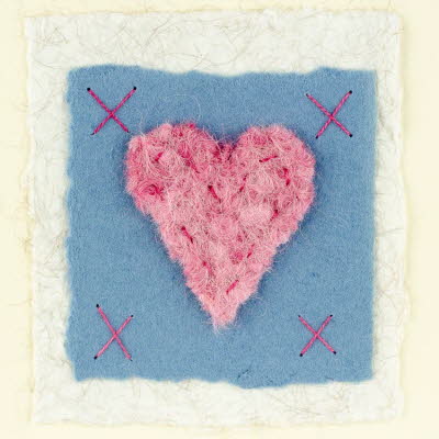 Alpaca heart indigo valentines card