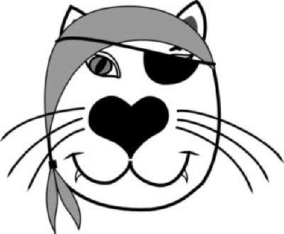 Pirate Cat Valentines card design 