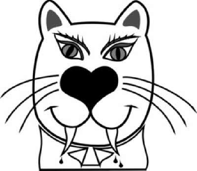 Vampire Cat Valentines card design 